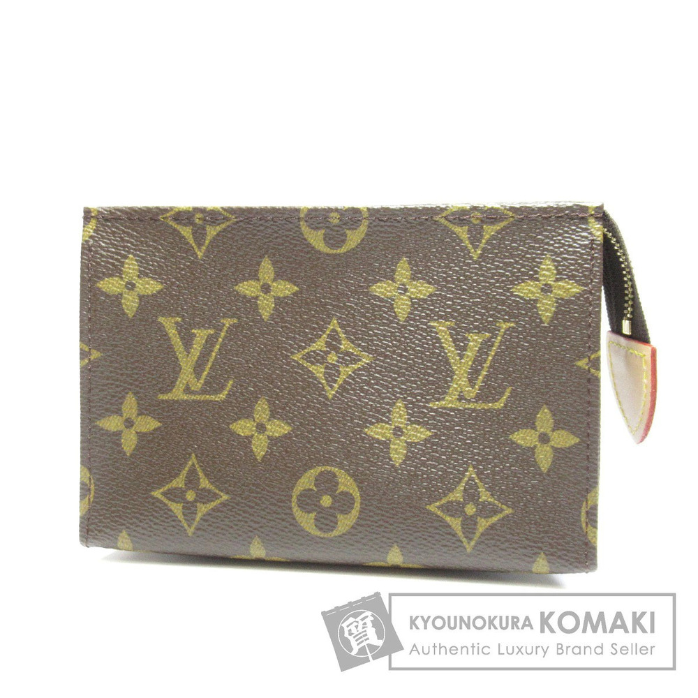 Louis Vuitton Pochette Toilette Cosmetic Pouch Monogram Canvas Brown